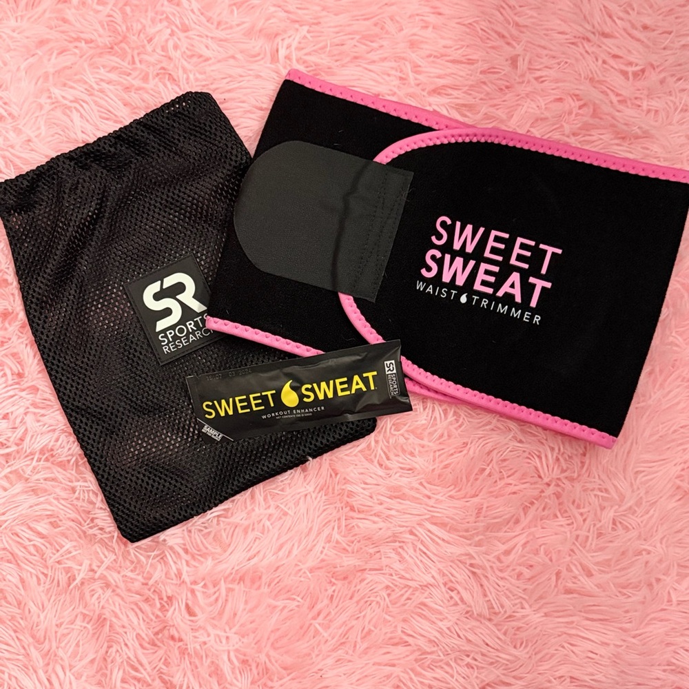 Sweet Sweat Pink & Black Waist Trimmer by Sweet Sweat